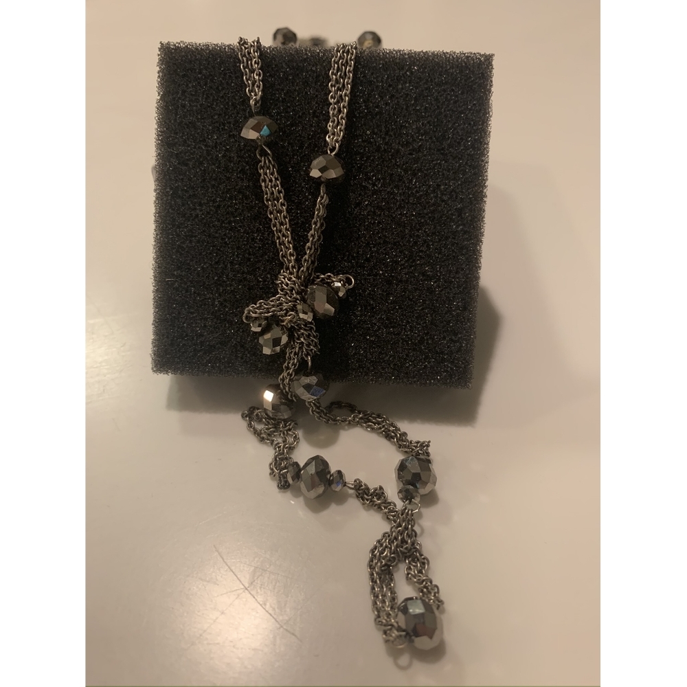 Knotted bead necklace